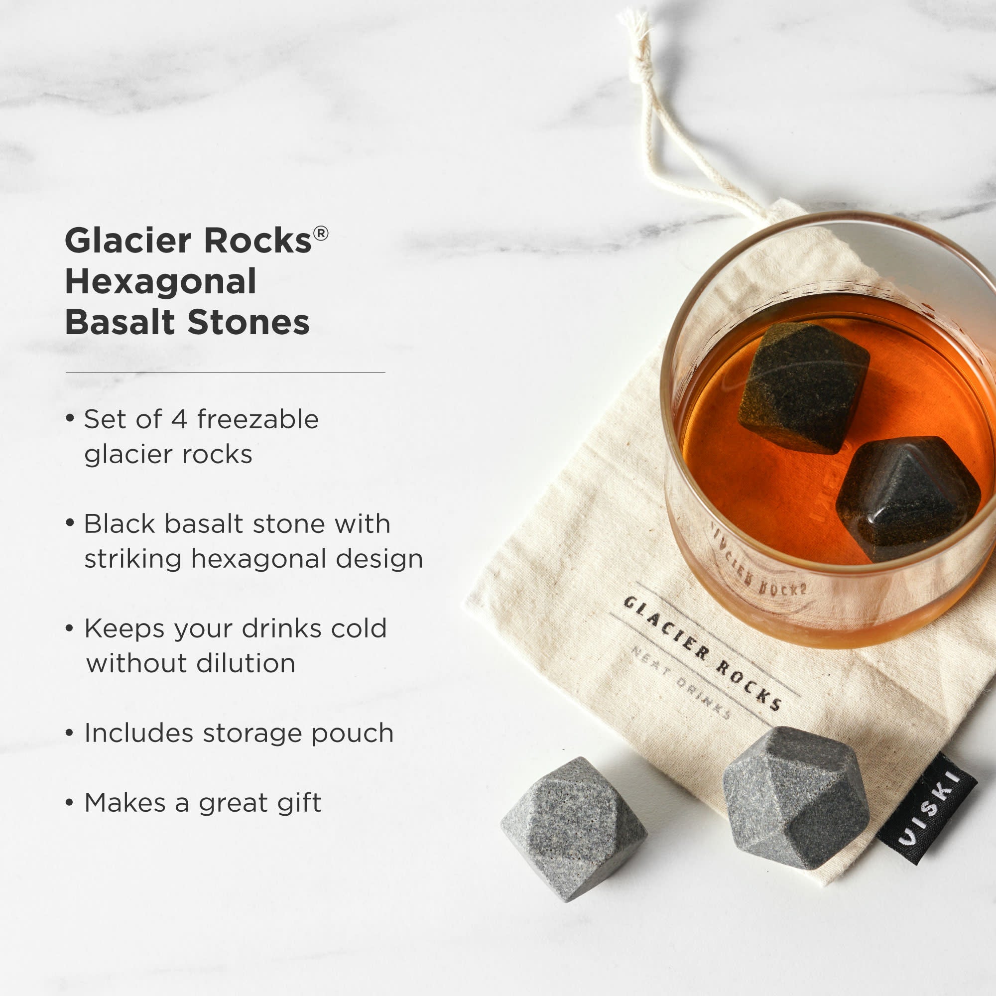 Whisky Stones: Chill your liquor without diluting it.
