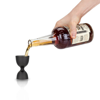 BAR MEASURING JIGGER 1 AND 2 OZ - A double-sided shot jigger lets you easily measure while making multiple drinks. With a band that separates the 1- and 2-oz sections, the interior of this jigger for bartending is marked for the perfect pour. Hand wash.
