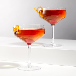 A VERSATILE HOME BAR ESSENTIAL - Coupe cocktail glasses can be used as cocktail glasses, dessert glasses, for espresso drinks and more. Think of the coupe glass as a modified martini cocktail glass that can be used in arguably more applications.