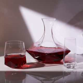 Viski Faceted Crystal Wine Decanter