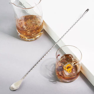 LONG STEMMED BARSPOON - Designed for the smoothest stirring, our cocktail mixing spoon has a twisted handle and long length of 40 cm (15.75 inches). Mix ingredients directly in nearly any size of tumbler or jug.
