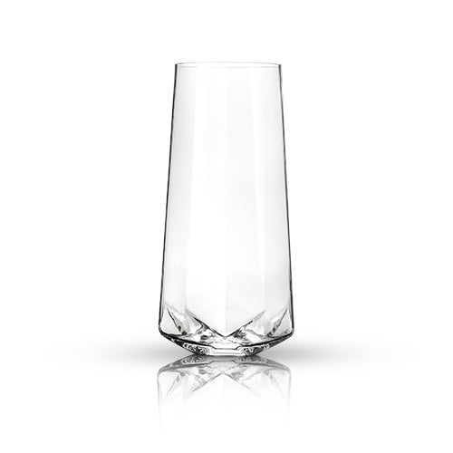 Viski Raye Faceted Crystal Wine Glasses Set of 2, No-Lead Premium Crystal  Clear Glass, Modern Stemless, Wine Glass Gift Set, 20 oz