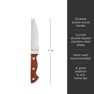 STURDY CONSTRUCTION - With a reinforced riveted handle and stainless steel blade, this wood handled cocktail knife is durable and built to last. Give a gift that will last a lifetime! Great housewarming gift, birthday gift, or Christmas stocking stuffer.
