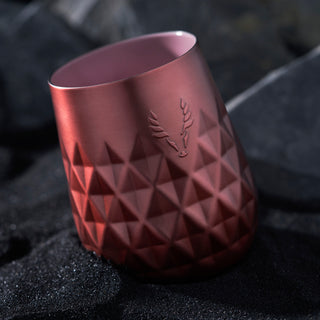 INSULATED WINE TUMBLER WITH UNIQUE FACETED SHAPE - Get the utility of insulated tumblers with the elegance of faceted crystal. These stainless steel outdoor wine glasses ensure that you can enjoy drinks on the patio worry-free.