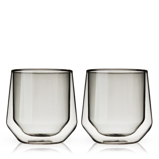 ON TREND COLORED GLASSWARE - Colorful glassware has made a comeback and is here to stay. Combining timeless, vintage hues with a minimalist silhouette, this set of smoke grey cocktail glasses bring a unique look to any decor style. Holds 9 oz.
