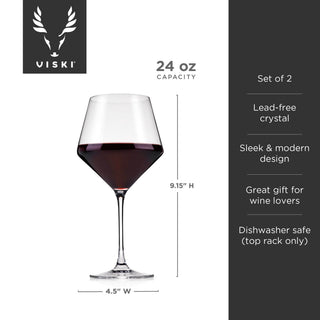 Raye Angled Crystal Burgundy Glasses Set of 2
