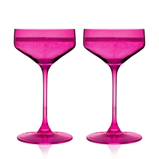 Reserve Nouveau Crystal Coupe Glasses in Berry Set of 2