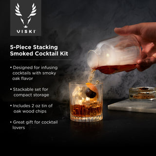 5 Piece Stacking Smoked Cocktail Kit