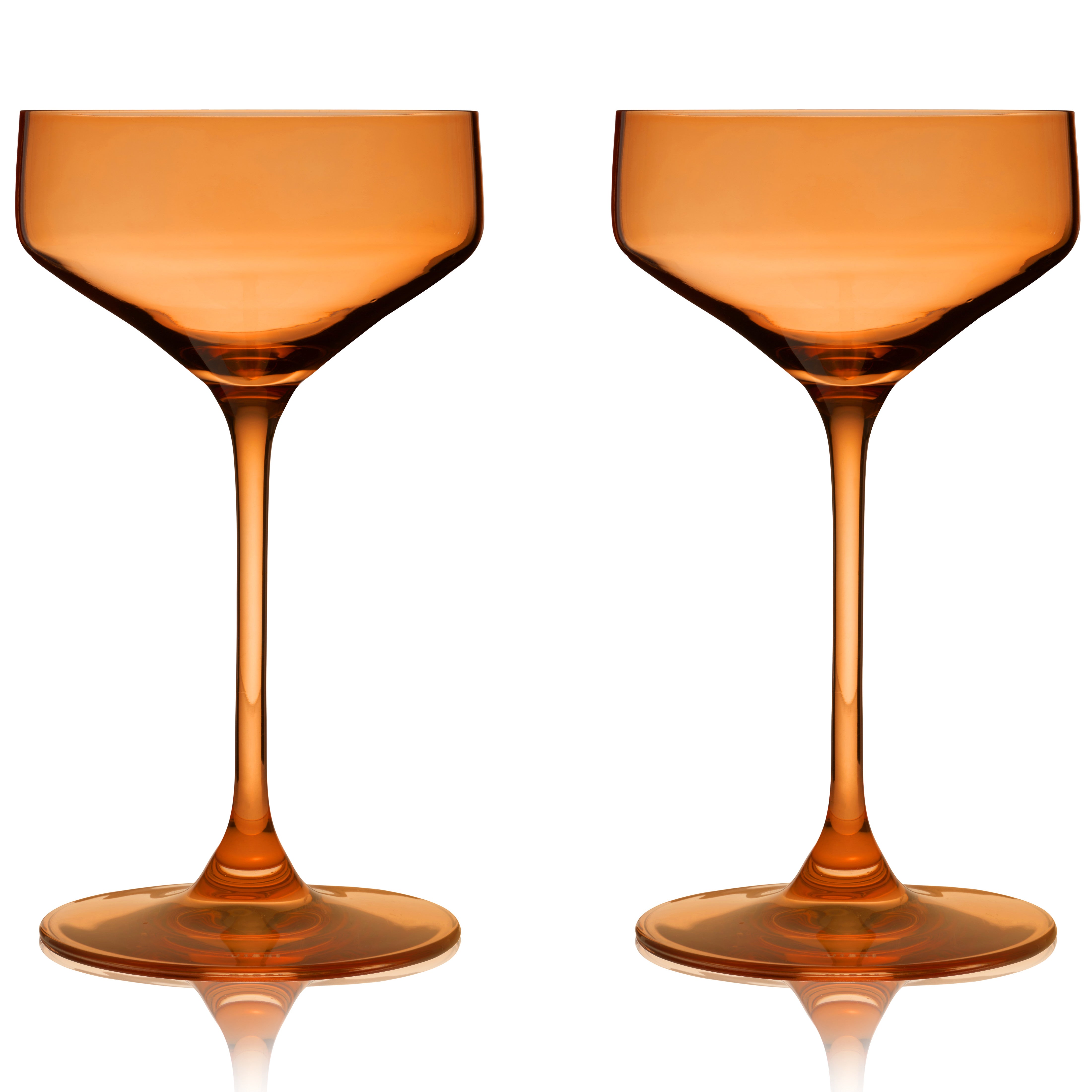 Reserve Nouveau Crystal Wine Glasses in Amber Set of 2