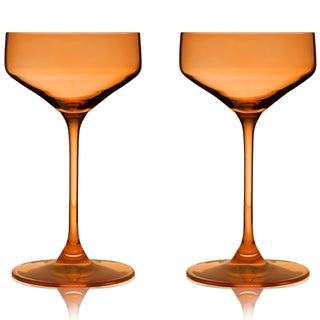 COLORED COCKTAIL GLASSES MAKE A GREAT GIFT – These amber coupe glasses make cute cocktail gifts for anyone who loves colorful wine glasses or cocktail glasses. Glassware makes the perfect Christmas, birthday, anniversary, or housewarming gift.