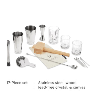 BRING THE BAR TO YOU - Enjoy your favorite cocktails in the comfort of your home with this comprehensive bar accessory set. Designed to meet professional bartending standards, this kit is perfect for the budding bartender or expert mixologist alike.