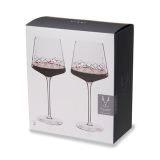Admiral Crystal Burgundy Wine Glasses, Set of 2