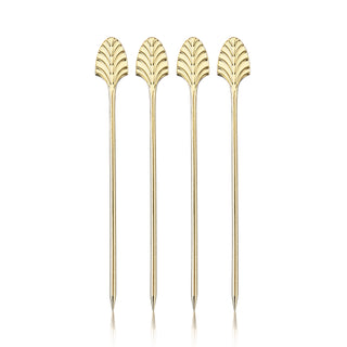 Art Deco Cocktail Picks in Gold Set of 4