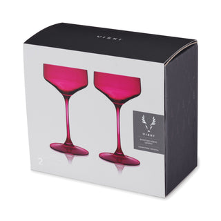 Reserve Nouveau Crystal Coupe Glasses in Berry Set of 2