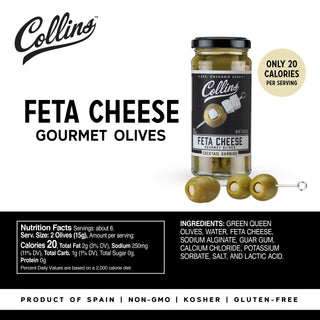 GIFT FOR COCKTAIL LOVERS – These gourmet feta cheese olives for Martini are the ideal gift for parties, housewarming, weddings, birthdays, or just as a surprise gift for cocktail connoisseurs.