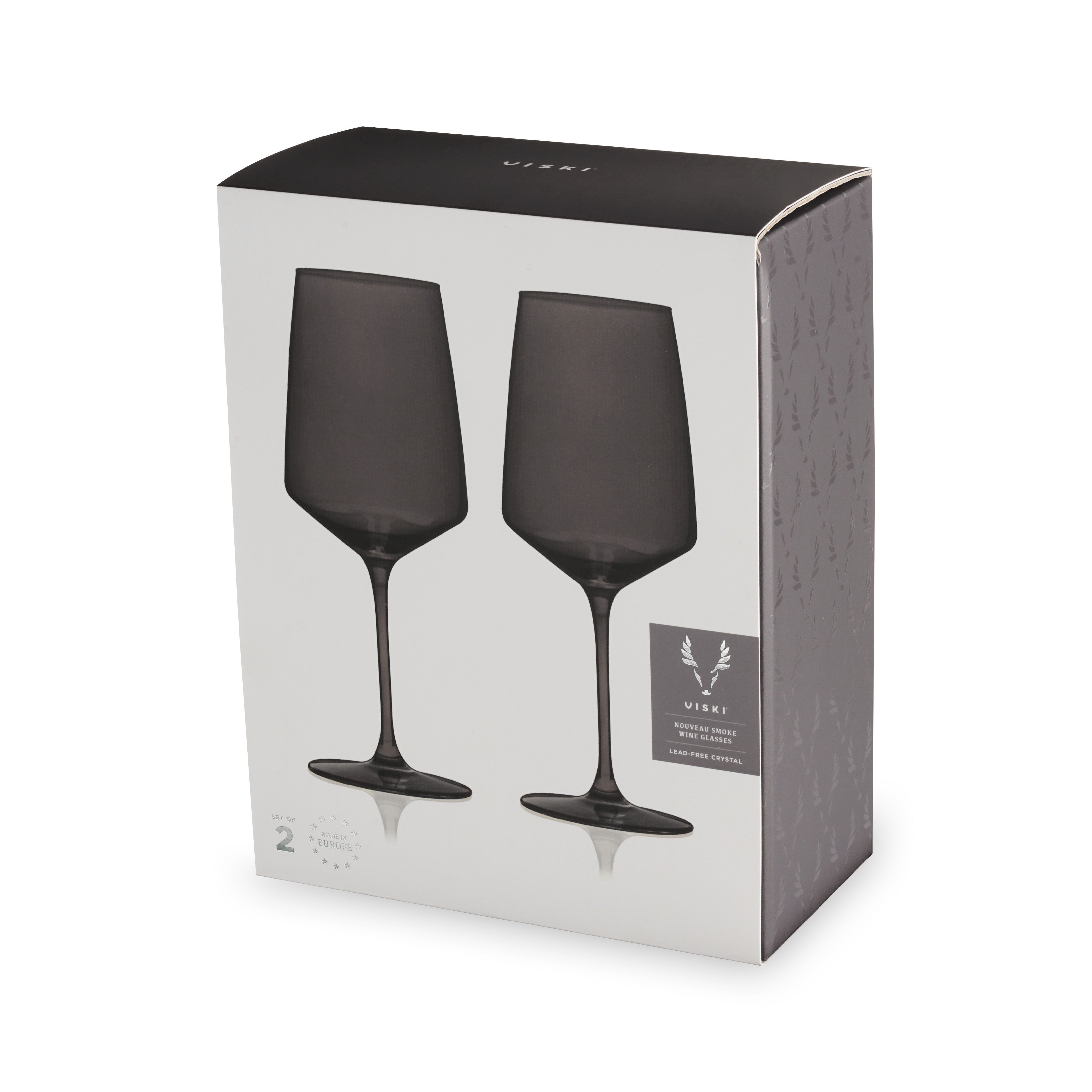  Viski Reserve Colored Wine Glasses, Set of 2, Smoke