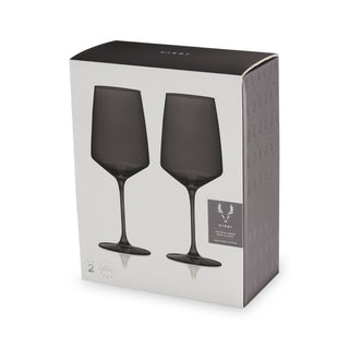 Reserve Nouveau Crystal Wine Glasses in Smoke Set of 2