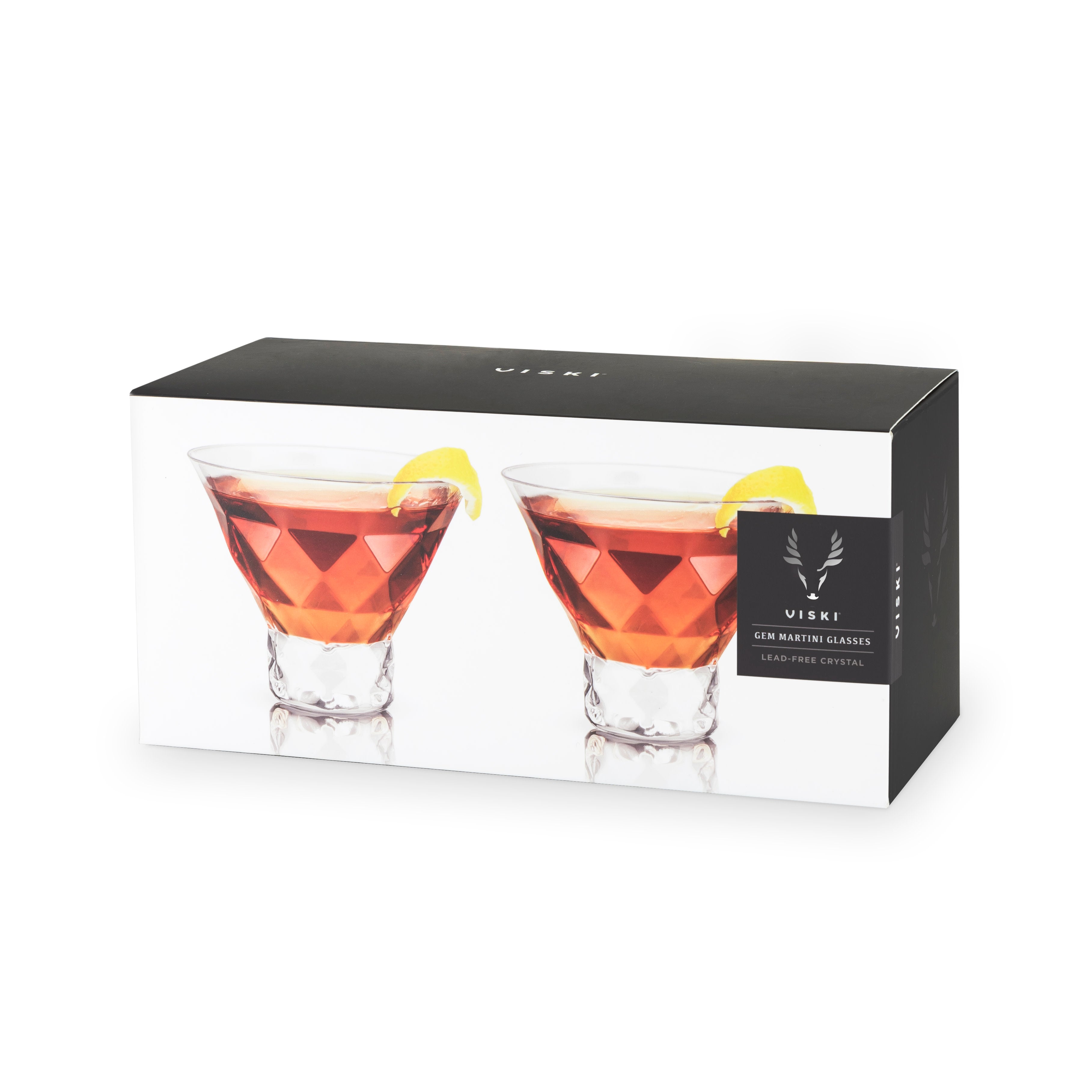 Swarovski Martini Glass Set of 2, Rainbow Edition - Crystocraft