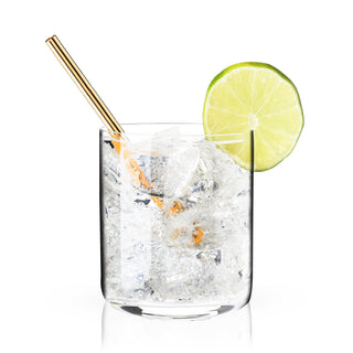BEAUTIFUL AND REUSABLE - This set of 6 cocktail straws are more than just a stunning bar accessory; they reduce waste from plastic or paper straws. Simply hand wash using a straw brush and reuse indefinitely.  Ideal size for lowball cocktails.
