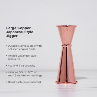 ROSE COPPER FINISH - This warm metallic finish stands out among the usual stainless steel bar accessories. Pick up a trendy bar accessory and show off your style. Hand wash only.