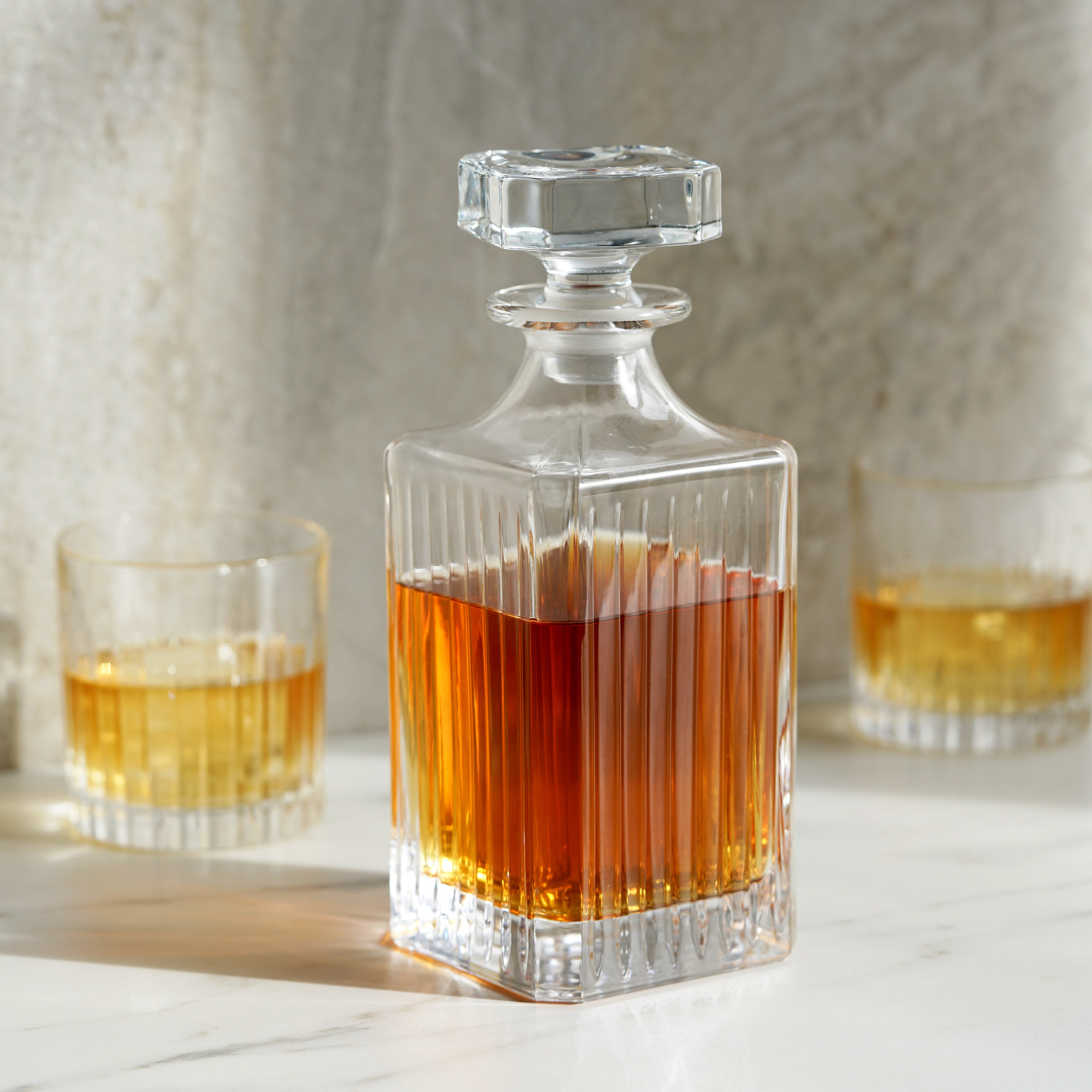 Clear Glass Ships Liquor/brandy Decanter 