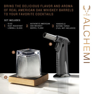THE SCIENCE OF GREAT DRINKS - Alchemi by Viski combines technology with mixology. Rethink your home bar with innovative products like smoked cocktail kits that allow you to explore new flavors and the cutting edge of the craft cocktail world.