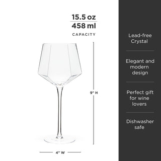 Seneca Diamond Crystal Wine Glasses Set of 2