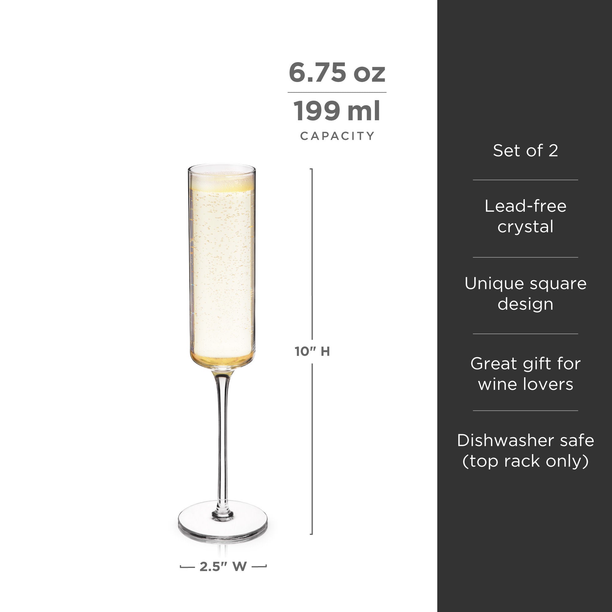 Laurel Champagne Flutes by Viski