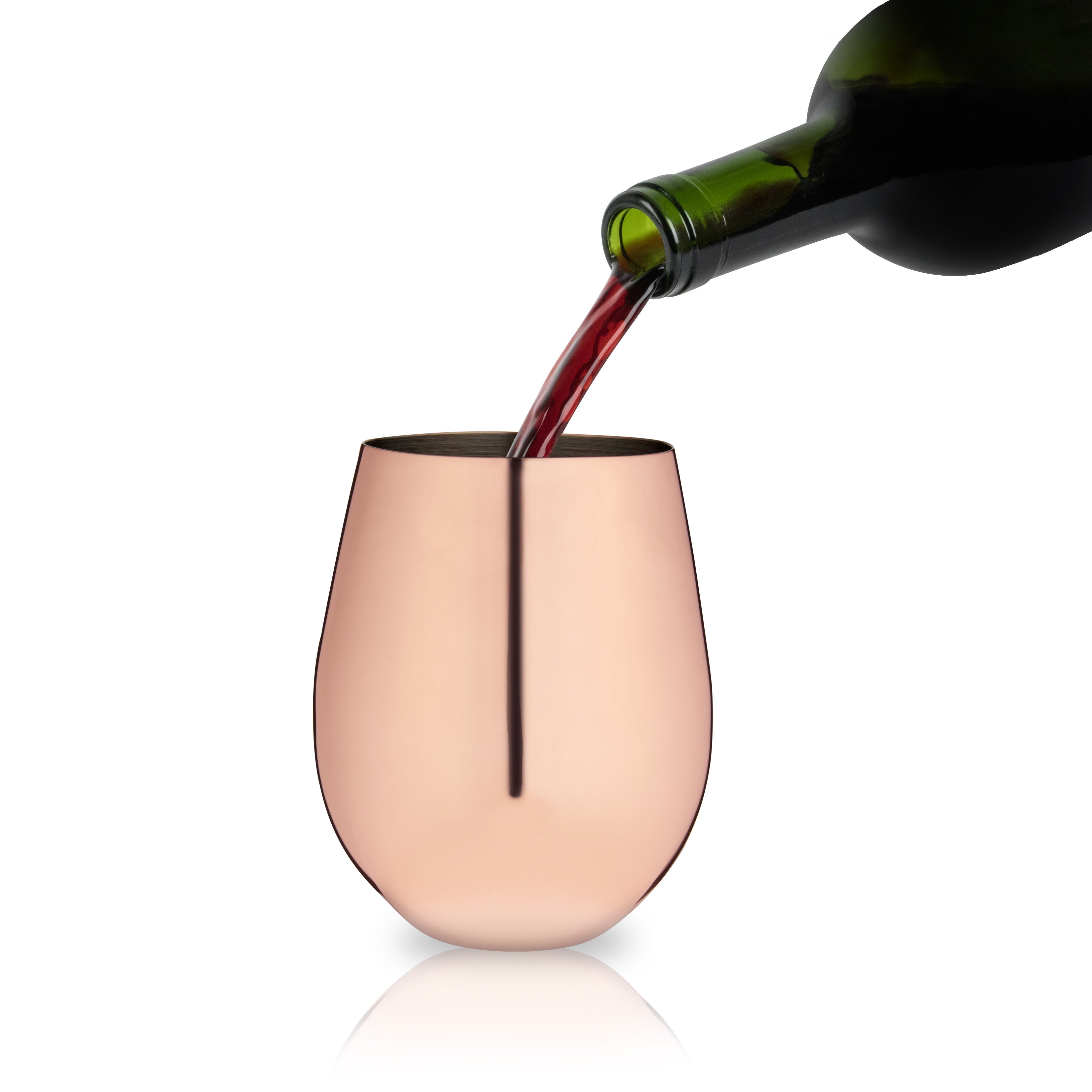 Copper Plated Stemmed Wine Glasses Shatter Proof Copper 