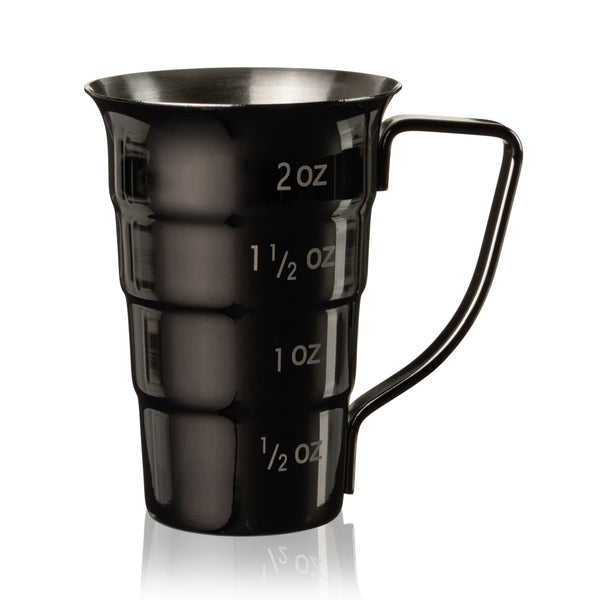 Viski Gunmetal Stepped Jigger With Handle, 4 Measurement Markings