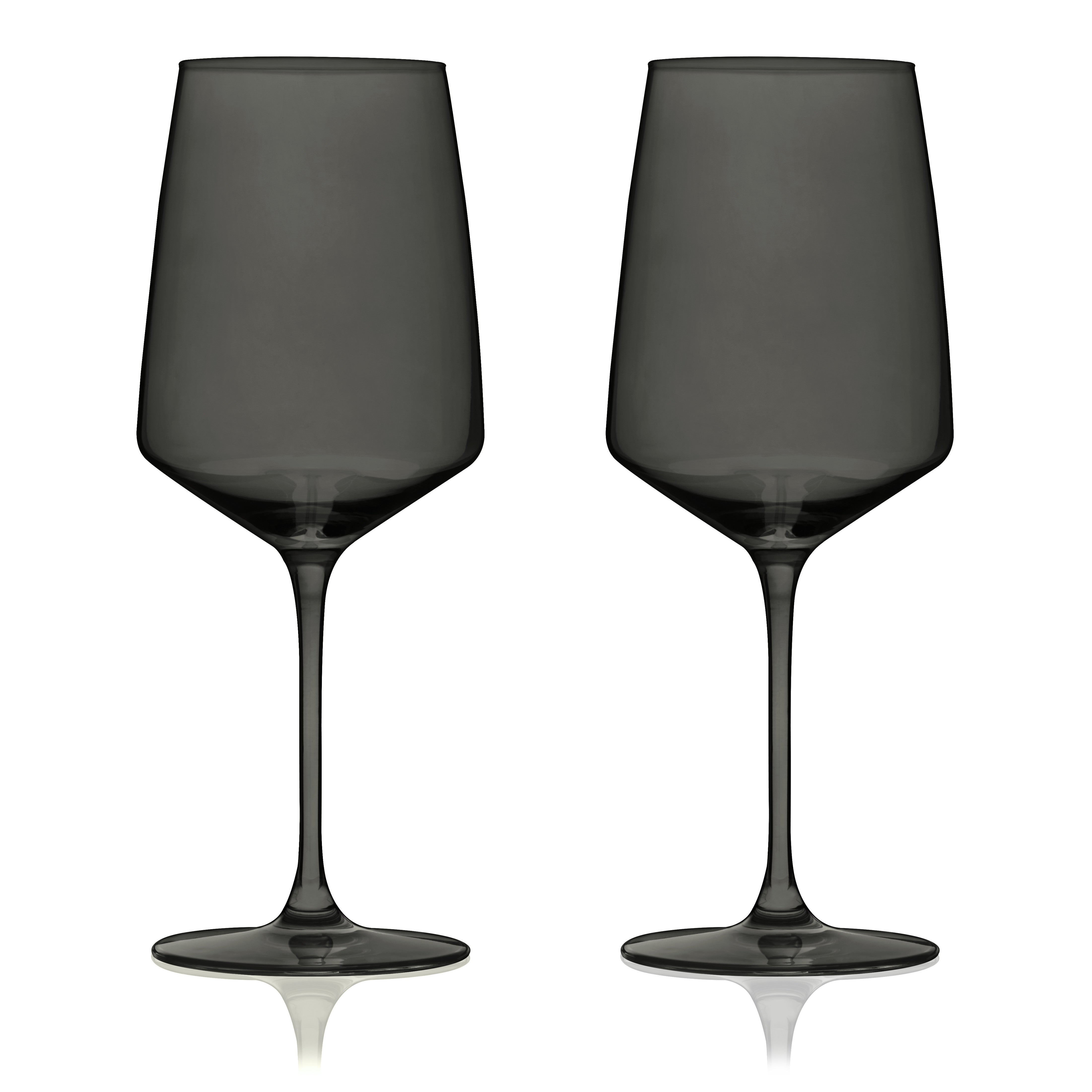 Viski Reserve Colored Wine Glasses, Set of 2, Smoke