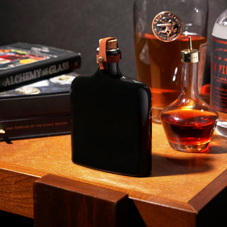 VINTAGE STYLE HANDMADE FLASK - This cool flask can be slipped into a pocket or displayed on your bar cart. This best man flask makes a great centerpiece for your whiskey collection.