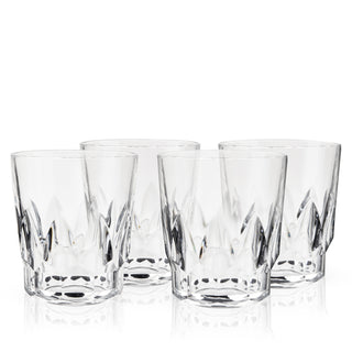 IMPRESS FRIENDS AND GUESTS WITH ELEGANT GLASSWARE – Give this set of DOF tumblers as a gift to cocktail lovers, gifts for Father’s day, or groomsmen gifts. Impress visitors by sharing a refreshing drink in high-quality acrylic glasses. 
