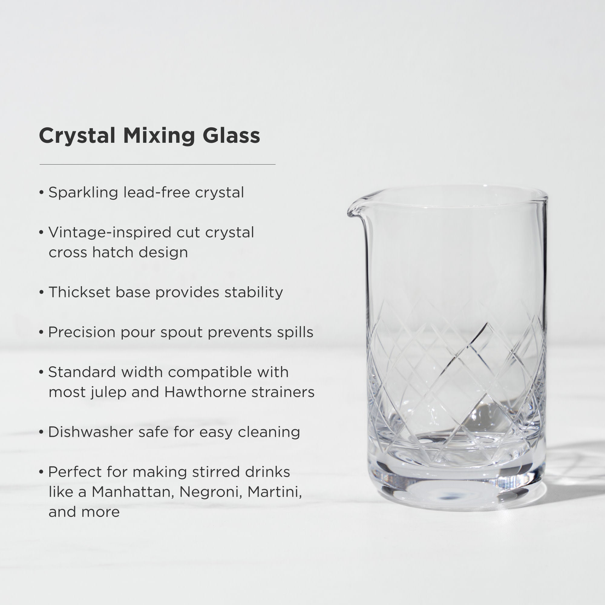 Viski Mixing Glass, Crystal