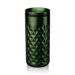 INSULATED COCKTAIL TUMBLER: Stainless steel highball glasses are an elegant way to enjoy cocktails outdoors without worrying about broken glass. This faceted insulated cocktail tumbler won’t shatter and keeps drinks chilled longer than crystal.