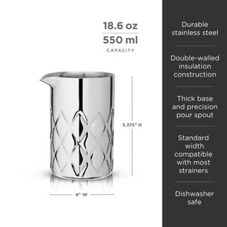 Admiral Stainless Steel Double-Walled Mixing Glass