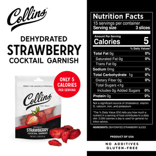 Dehydrated Strawberry Cocktail Garnish, 1.3 oz