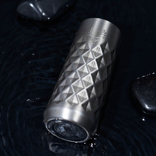 INSULATED FLUTE GLASS WITH UNIQUE FACETED SHAPE - Get the utility of insulated stainless steel with the elegance of faceted crystal. These outdoor champagne flutes ensure that that you can enjoy sparkling wine on the patio worry-free.