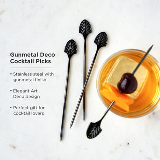 STRIKING VISKI DESIGN - High caliber materials and giftable packaging set the tone for classic bar tools like these metal drink skewers, blending professional quality with an homage to the spirited history of American barware.