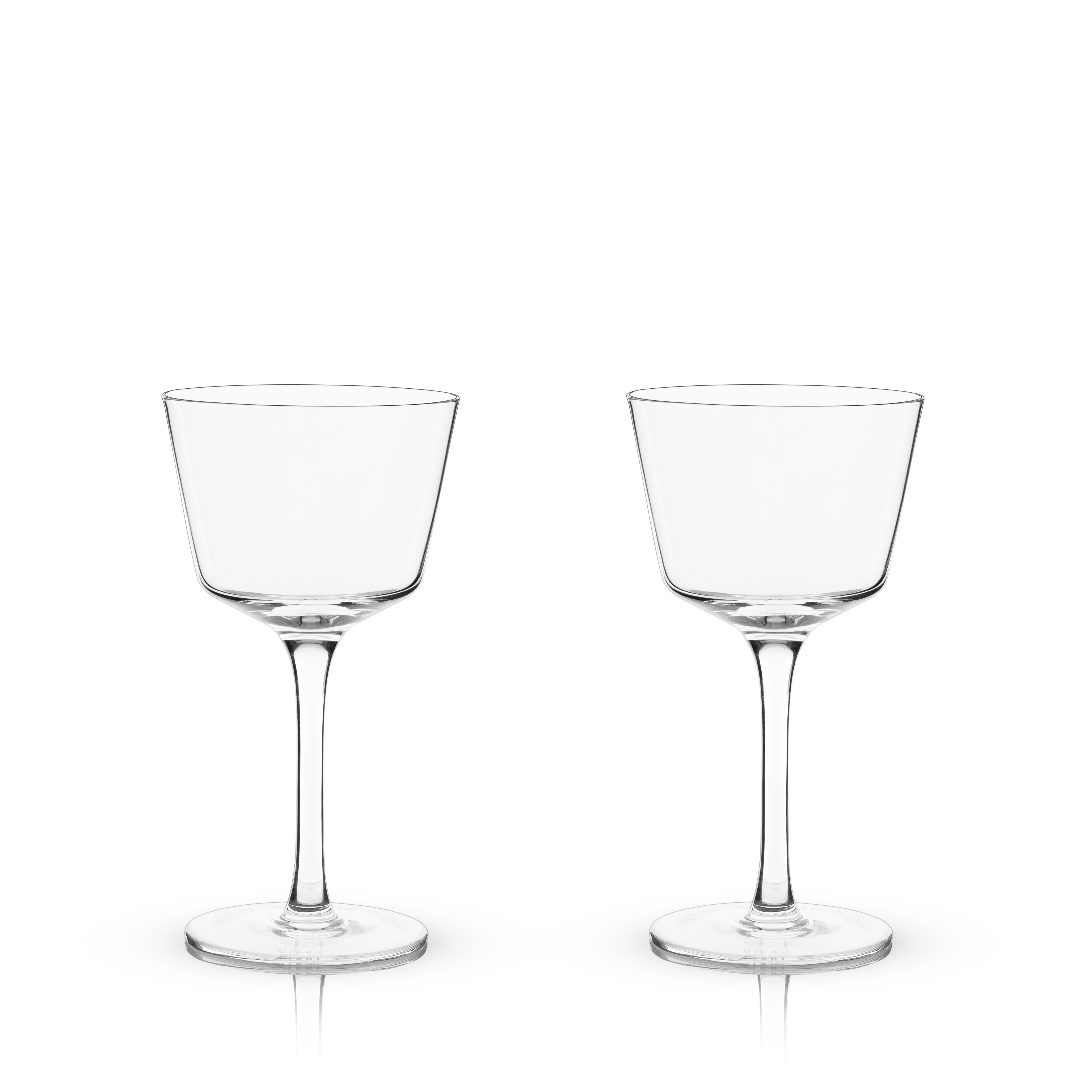 Viski Nick and Nora Glasses, Stemmed Drinkware, Premium Crystal Cocktail  Glasses, Cocktail Coupe Glasses, Home and Bar Glass cups, Set of 2, 6oz