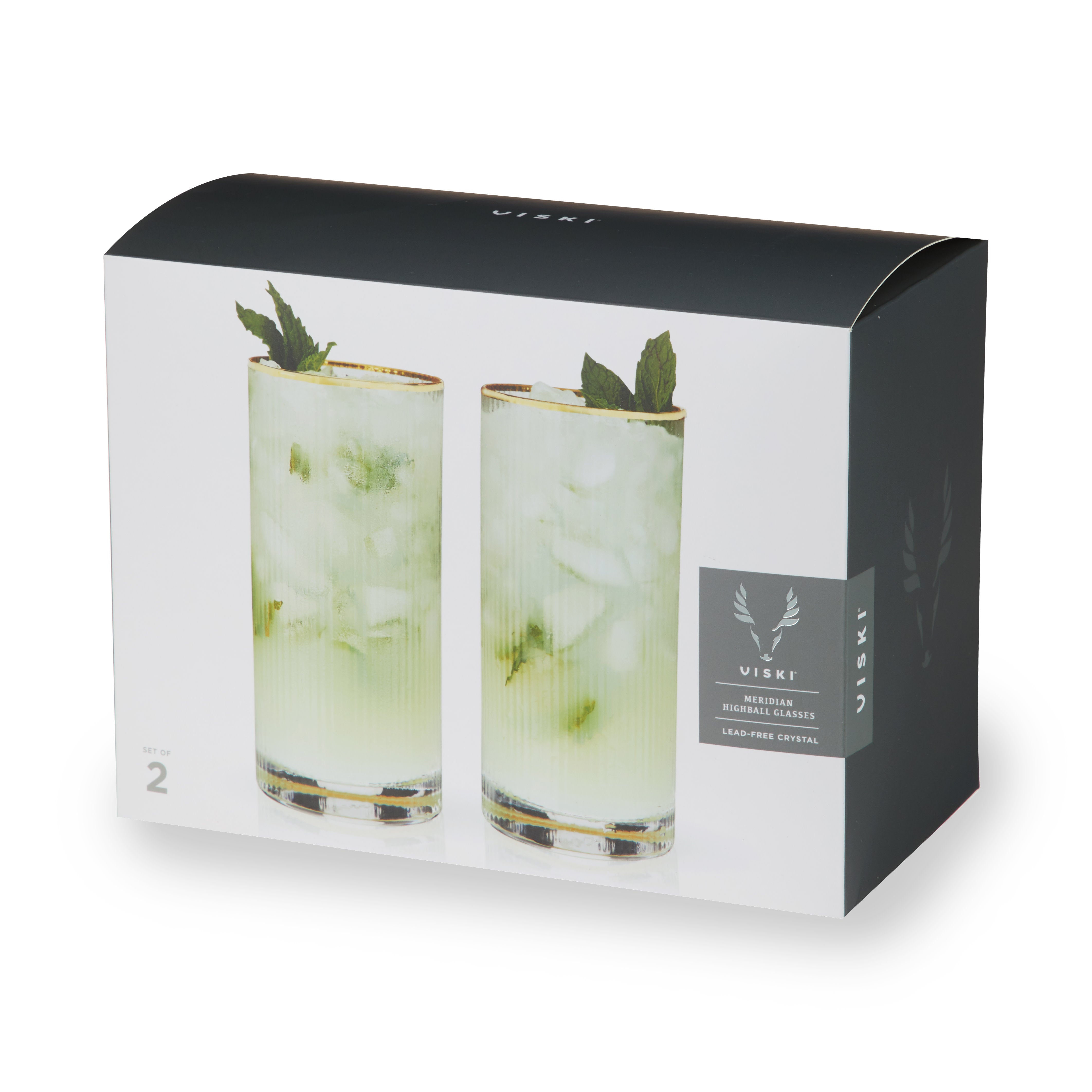 Angle Bell Clear Highball Glasses Set of 2