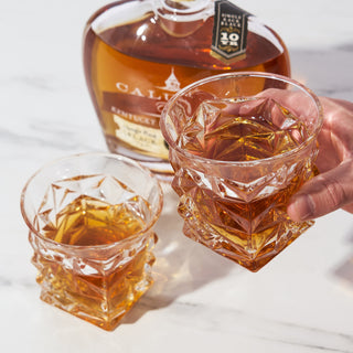 JINYOUJIA-Crumple Whiskey Tumbler Glass Cup, Irregular Folds, Verre Vodka  Cups, Brandy Snifters, Iced Whisky Rock Glass