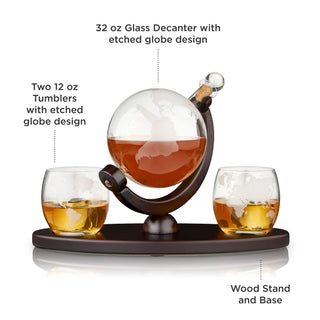 GREAT GIFT FOR THE WHISKEY LOVER WHO HAS EVERYTHING - If you know a whiskey enthusiast who has all of the glencairns, whiskey glasses, rocks glasses and regular decanters they can handle, get them a unique spin on spirits glassware with this whiskey set.
