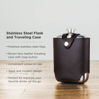 EASY MAINTENANCE - This flask for men is hand wash only, ensuring its longevity and preserving its polished look. The metal flask comes with a weighted screw-on lid, keeping your liquor sealed and preventing spills in your pocket.