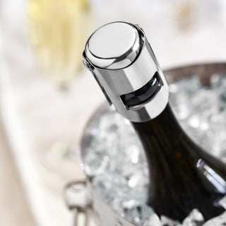 STAINLESS STEEL AND POLISHED FINISH - Crafted from stainless steel with inner silicone seal, this heavyweight polished chrome wine stopper adds class to your barware collection. Our cork stoppers easily fit standard, champagne and specialty beer bottles.