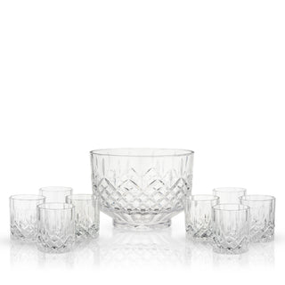 PLENTY OF ROOM FOR PUNCH! HOLDS OVER 2.5 GALLONS - This punch bowl features enough space for gallons of punch plus ice, garnishes, and other fun additions. The matching 9 oz. punch cups complete the set, and are a versatile addition to any home bar.
