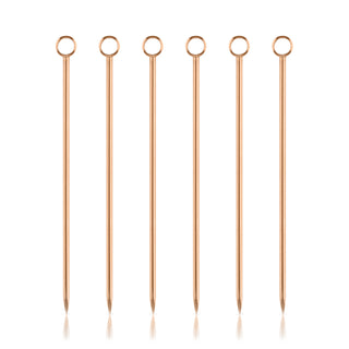 MODERN DRINK PICKS - Make your drinks look stylish with sleek, stunning polished copper cocktail picks. Perfect for parties or enjoying drinks on your own, these appetizer picks stand out with their minimalist look and small copper ring.