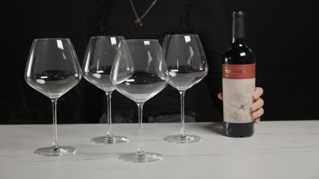 Viski Reserve Inez Crystal Burgundy Glasses, Crystal Red Wine