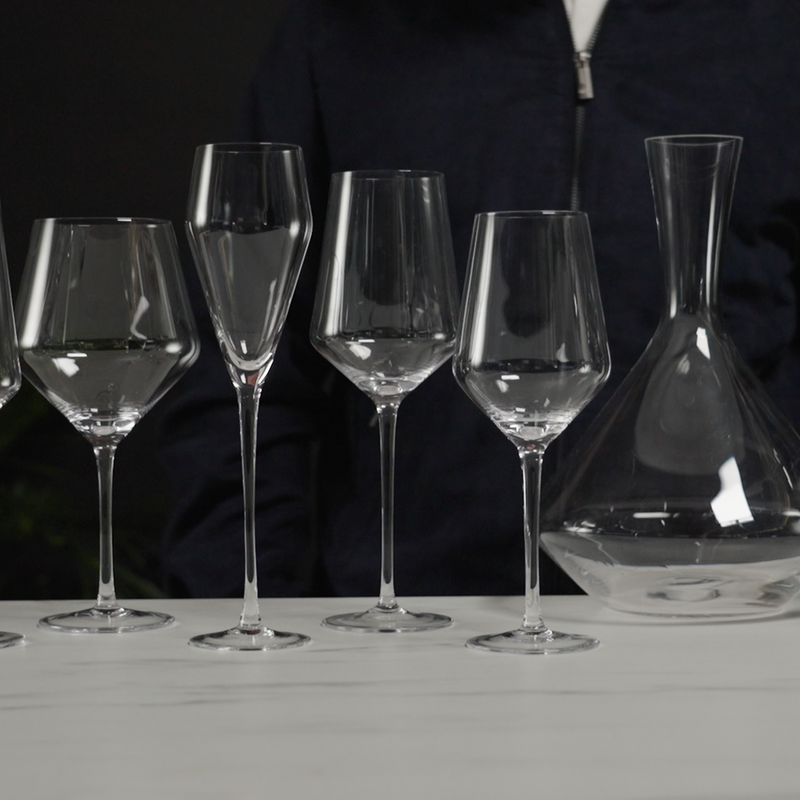 Viski Raye Angled Crystal Bordeaux Wine Glasses Set Of 2 Premium Crystal Clear Glass Modern