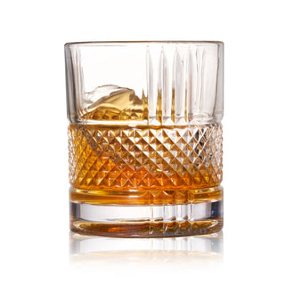 SPINNING WHISKEY GLASSES - This lead-free crystal rotating glass is a beautifully engineered way to enjoy your scotch. Shaped like a classic old fashioned glass, this tumbler spins smoothly thanks to a hidden rounded base, swirling the whiskey within.